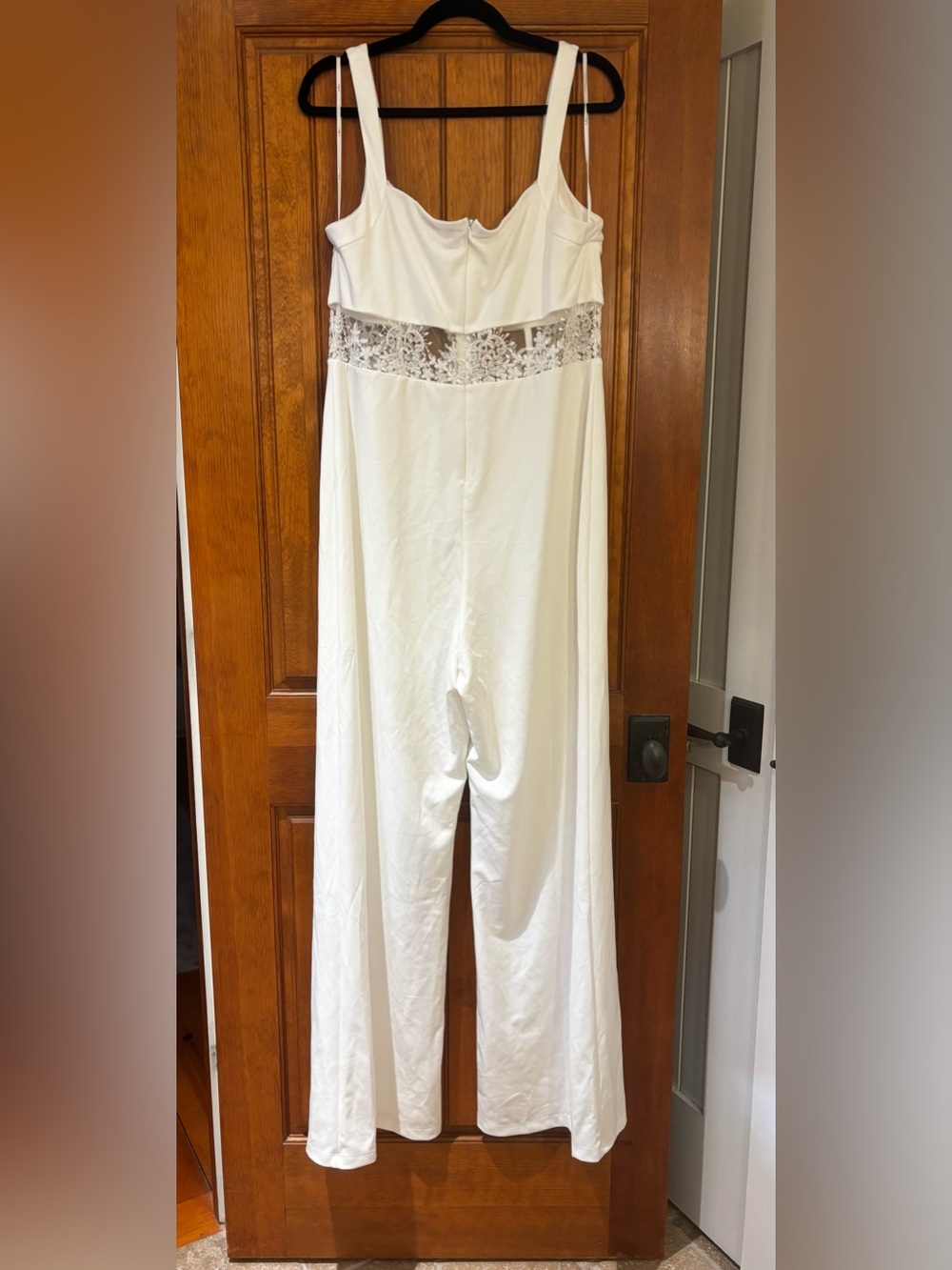 Lulu’s Adore the Feeling White Sheer Lace Bustier Twist-Front Jumpsuit - Picture 5 of 6